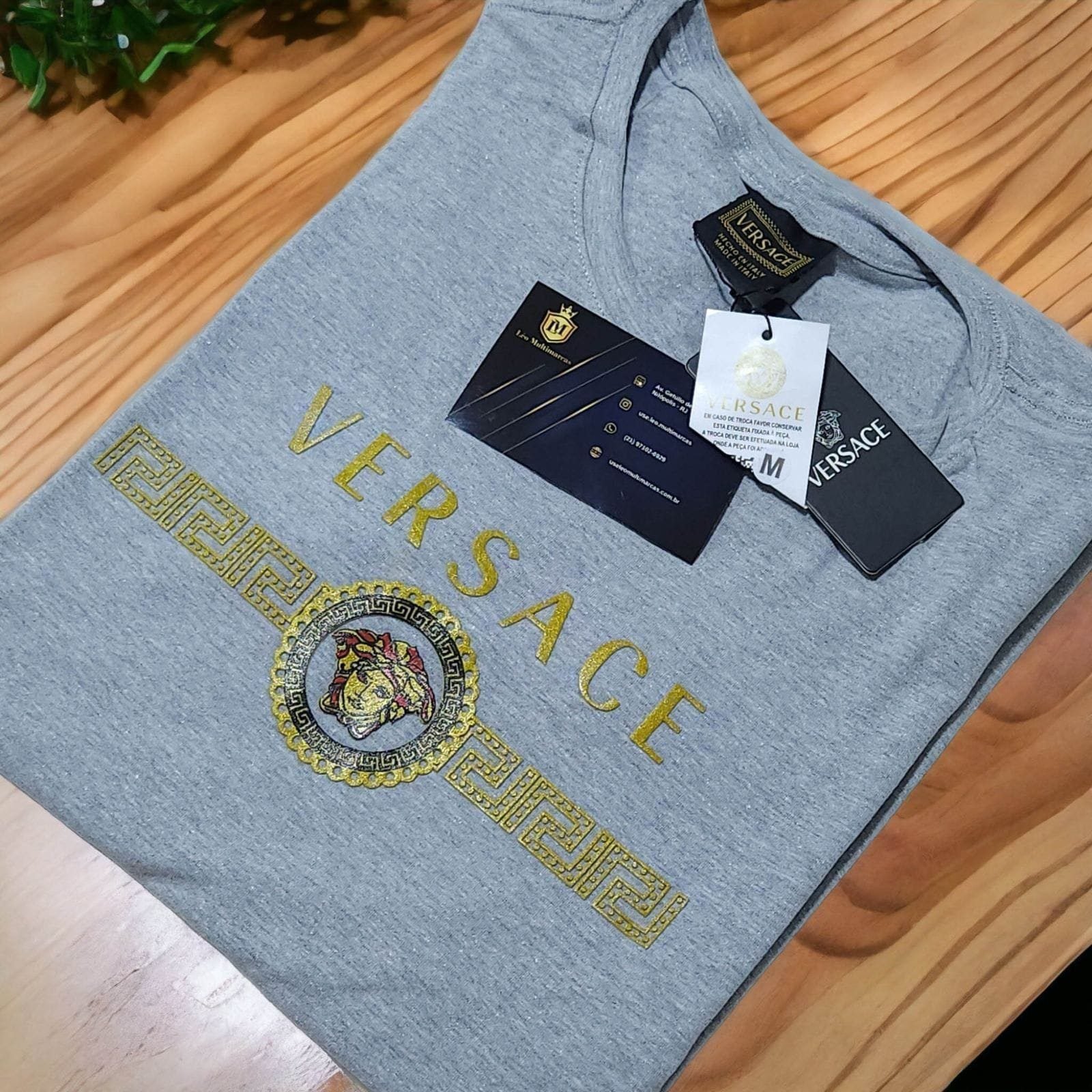 Camisa Versace M Peruana 40.1 com Elastano