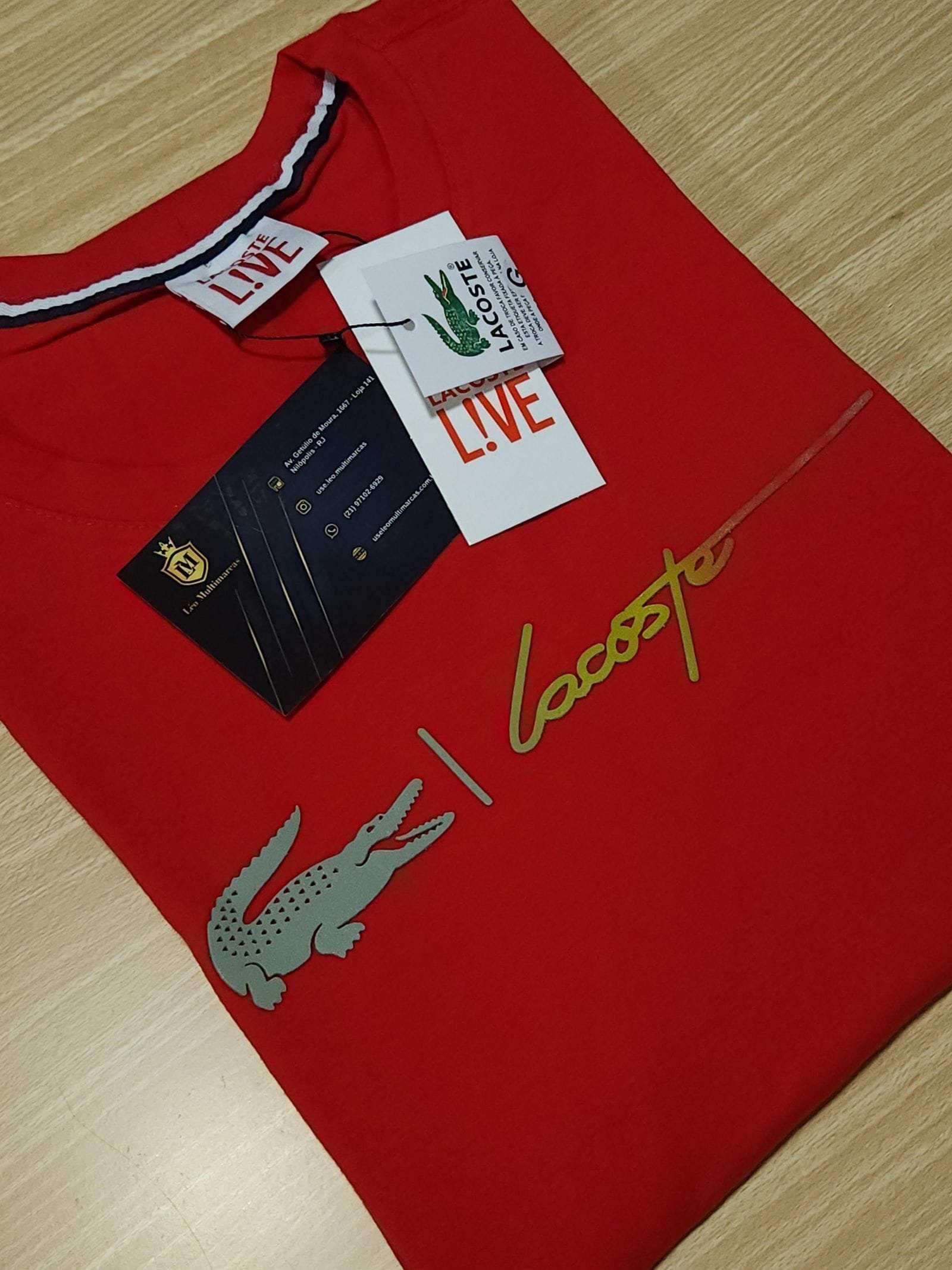 Camisa Lacoste G Peruana 40.1 com Elastano