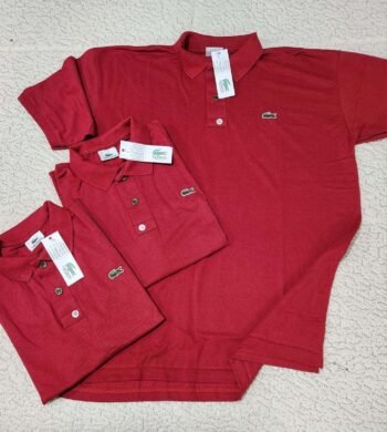 Camisa Gola Polo Lacoste Masculina Piquet Vermelho G